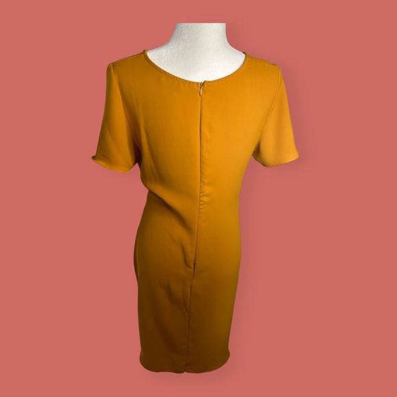 💛 ART + EPHECT TIE FRONT DRESS MUSTARD YELLOW SMALL - Picture 4 of 8